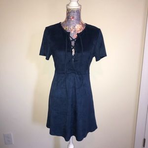 Lace-Up Sueded Dress